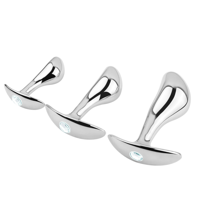 3-Piece Metal Anal Plug Set with Gift Box