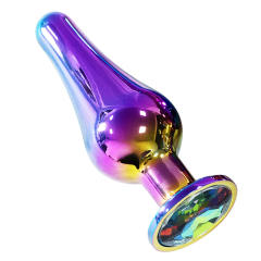 3.70 Inch Rainbow Metal Butt Plug with Gift Box