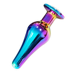 3.70 Inch Rainbow Metal Butt Plug with Gift Box