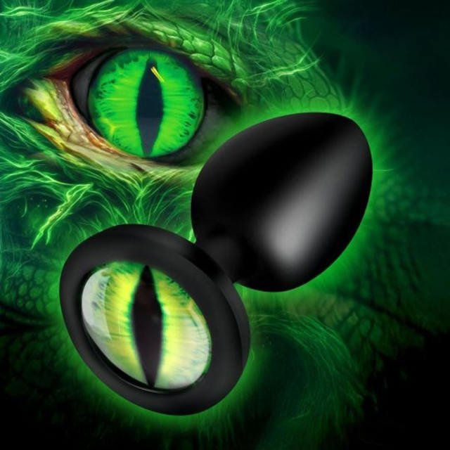 Customizable 2.84 Inch Green Eye Base Waterproof Silicone Butt Plug with Gift Box