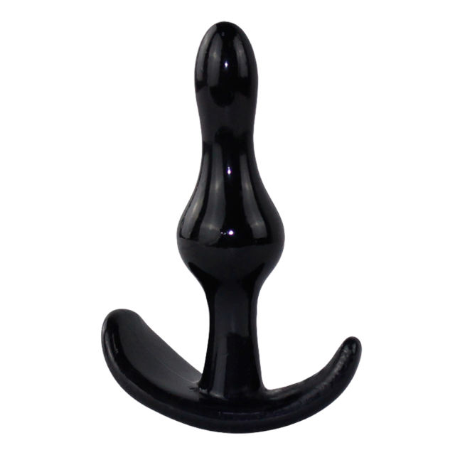 4-Piece Black TPE Anal Plug Set with Gift Box