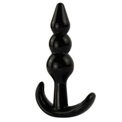 4-Piece Black TPE Anal Plug Set with Gift Box