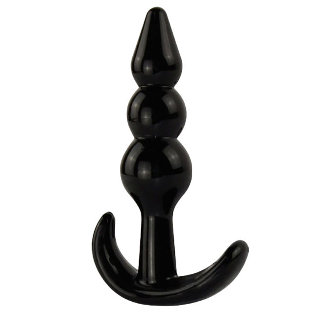 4-Piece Black TPE Anal Plug Set with Gift Box