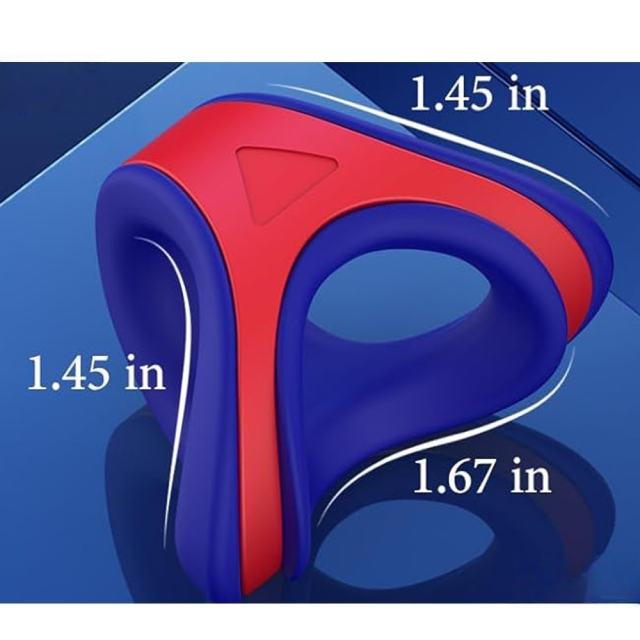 2in1 Silicone Blue+Red Penis Ring Cock Ring Set with Retailling Box