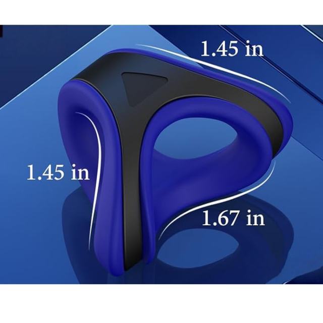 2in1 Silicone Blue+Black Penis Ring Cock Ring Set with Retailling Box