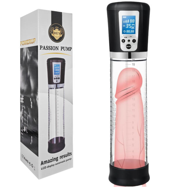 11.62 Inch Rechargeable Electric Penis Pump – 4 Suction Speeds, Waterproof, with 3 Sleeves & 6 Cock Rings