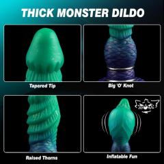 7.49'' Multicolor Inflatable Silicone Huge Thick Dildo with Girth Expansion and Strong Suction Cup