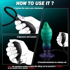 7.49'' Multicolor Inflatable Silicone Huge Thick Dildo with Girth Expansion and Strong Suction Cup