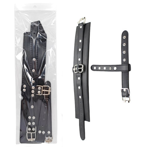 PU Leather Adjustable Wrist & Ankle Cuffs with Finger and Toe Loops