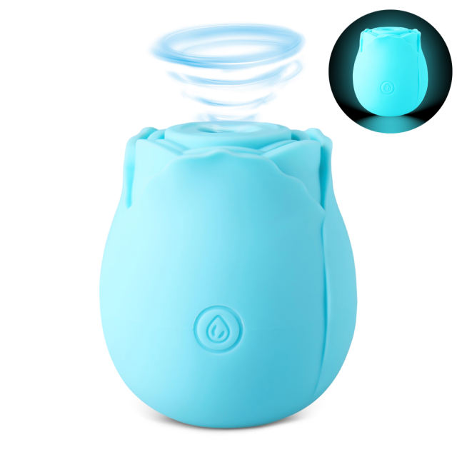 Customizable Glow-in-the-Dark 10-Function White Silicone Rechargeable Clitoral Sucking Rose Sex Toy