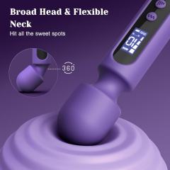 6.7 Inch 10-Speed Purple Waterproof Rechargeable Silicone Wand Massager with 3 Attachments