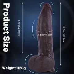 11.43'' Huge Dark Brown Silicone Realistic Dildo with Balls and Strong Suction Cup