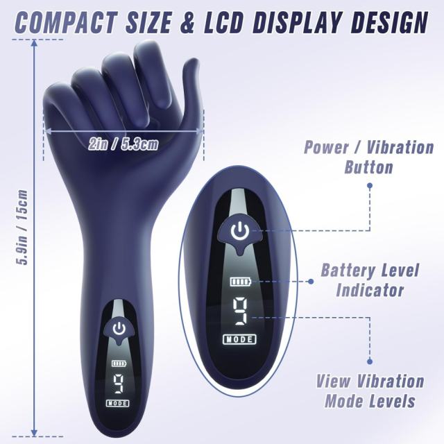 Futuristic Hand-Shaped Male Vibrator – 9-Speed Stroker with Digital Display, Magnetic Charging, Waterproof