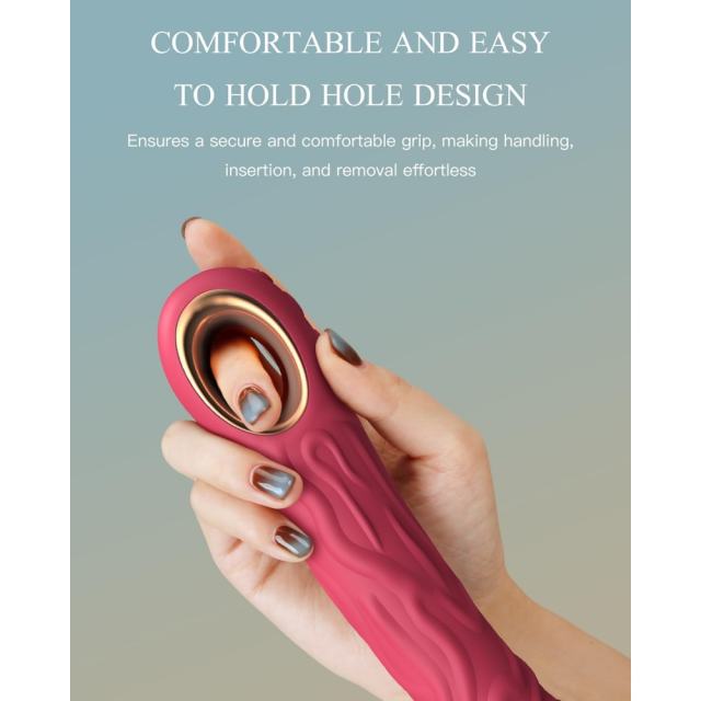 8.87 Inch Magenta 10-Mode Waterproof Rechargeable Vibrating Silicone Dildo