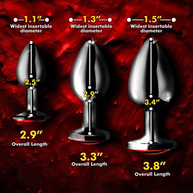 3-Piece Dragon Eye Metal Anal Plug Set – Tapered Design, 3 Sizes for Anal Training