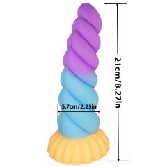 8.27'' Multicolor Twisted Silicone Dildo