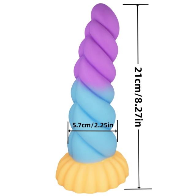 8.27'' Multicolor Twisted Silicone Dildo
