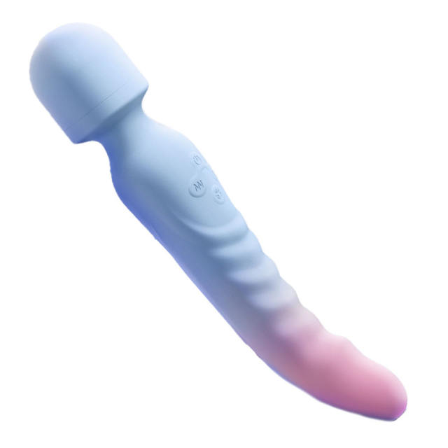 8.87 Inch 10-Speed Blue & Pink Waterproof Rechargeable Wand Massager with Heating Function