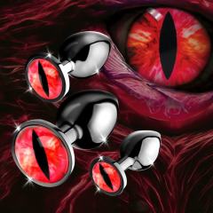 3-Piece Dragon Eye Metal Anal Plug Set – Tapered Design, 3 Sizes for Anal Training