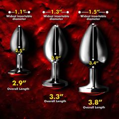 3-Piece Dragon Eye Metal Anal Plug Set – Tapered Design, 3 Sizes for Anal Training