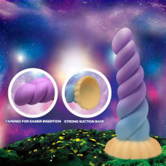 8.27'' Multicolor Twisted Silicone Dildo