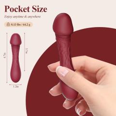 4.73 Inch 10-Mode Red Waterproof Rechargeable Realistic Silicone Vibrator