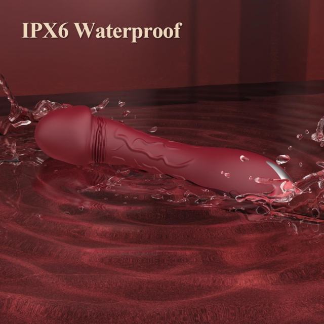 4.73 Inch 10-Mode Red Waterproof Rechargeable Realistic Silicone Vibrator
