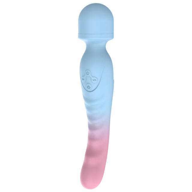 8.87 Inch 10-Speed Blue & Pink Waterproof Rechargeable Wand Massager with Heating Function
