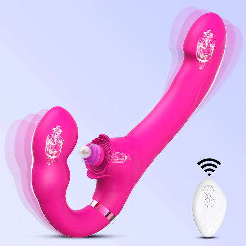 9.18 Inch 10-Mode Dual-Ended Vibrating & Tapping Waterproof Rechargeable Silicone Dildo with Remote Control