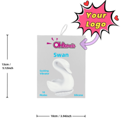 Customizable 10-Mode Rechargeable White Silicone Swan-Shaped Vibrator with Sucking and Tapping
