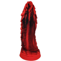 7.88 Inch Extra Thick Red + Black Monster Silicone Dildo – 2.36 Inch Wide, Realistic