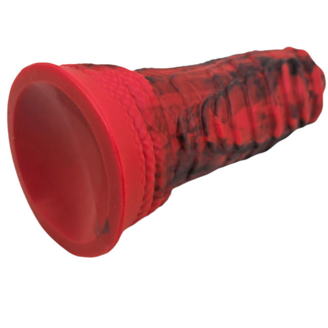 7.88 Inch Extra Thick Red + Black Monster Silicone Dildo – 2.36 Inch Wide, Realistic