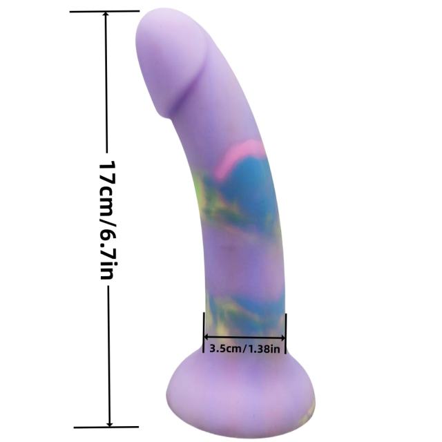 6.70 Inch Multicolor Silicone Dildo with Suction Cup – Strap-On Compatible