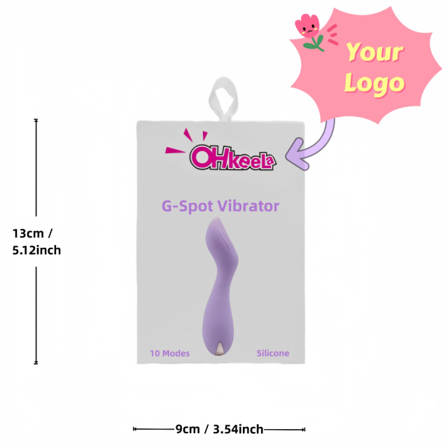 Customizable 4.65'' 10-Mode Purple Rechargeable Waterproof Silicone G-Spot Vibrator