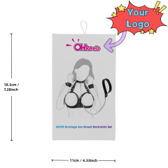 Customizable Adjustable Chest Harness Bondage Set with Collar, Handcuffs & Leash – Black Fetish Restraint Kit