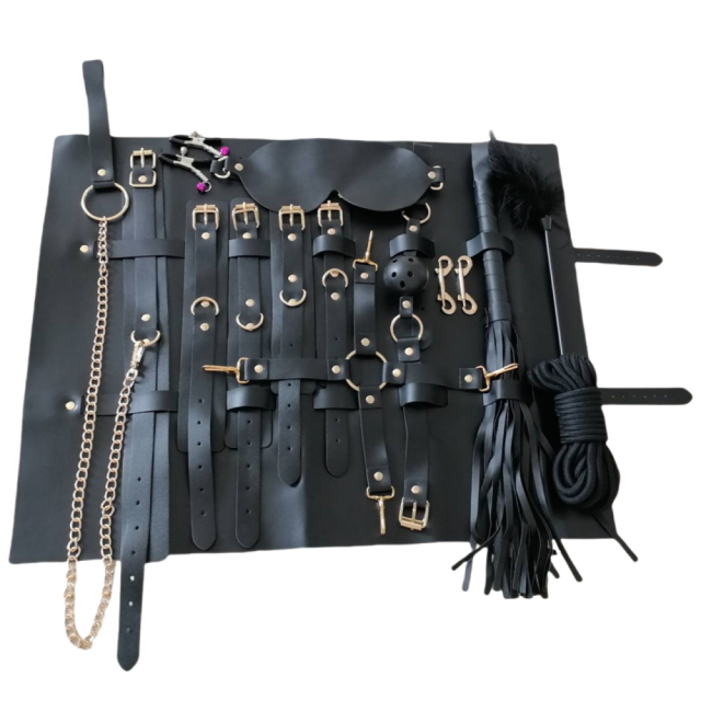 10-Piece Complete BDSM Bondage Set with Organizer Pouch – High-Margin Fast-Selling Kit