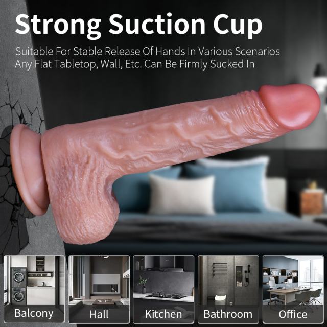 8.27 Inch Flesh Thrusting + Swinging + Heating Vibrating Dildo – 10 Vibration & 3 Thrust Modes, Waterproof, Rechargeable, with Remote Control