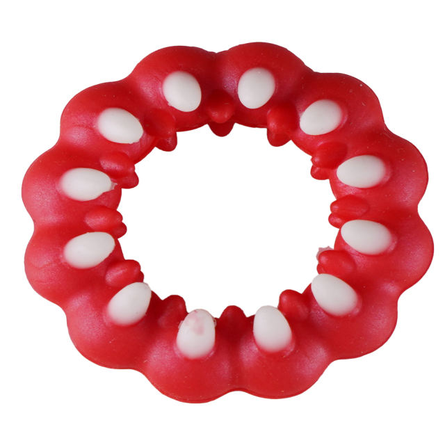 2.56'' Red + White 100% Medical-Grade Silicone Monster Teeth Cock Ring