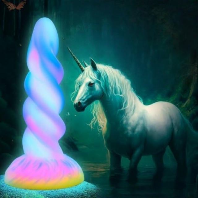 7.88'' Glow-in-the-Dark Multicolor Medical-Grade Silicone Spiral Fantasy Dildo