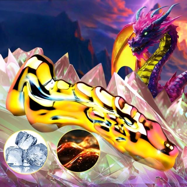 6.30'' Multicolor Iridescent Textured Glass Dildo