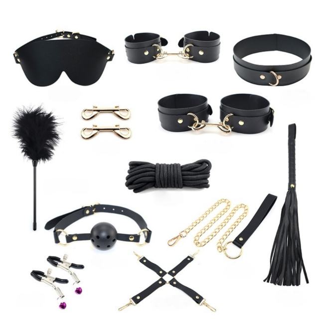 10-Piece Complete BDSM Bondage Set with Organizer Pouch – High-Margin Fast-Selling Kit