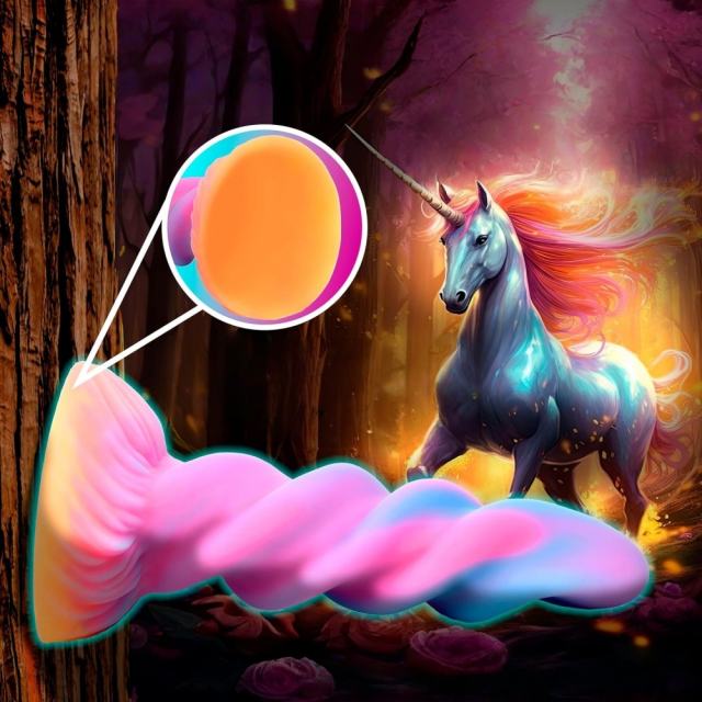 7.88'' Glow-in-the-Dark Multicolor Medical-Grade Silicone Spiral Fantasy Dildo