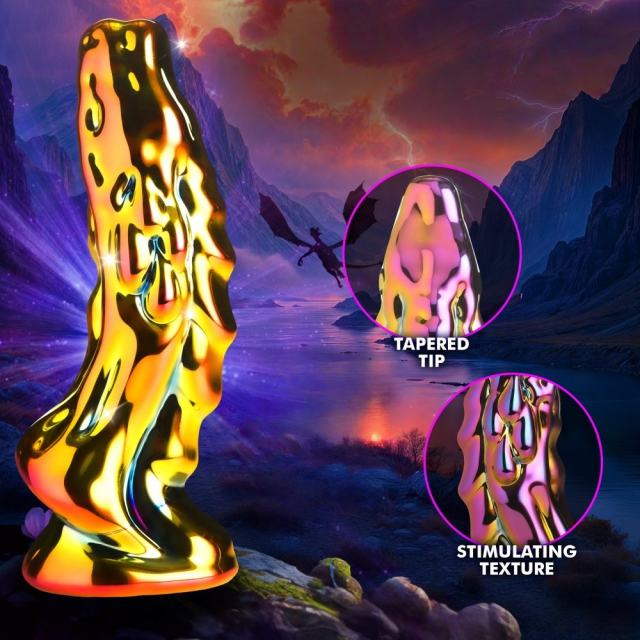 6.30'' Multicolor Iridescent Textured Glass Dildo