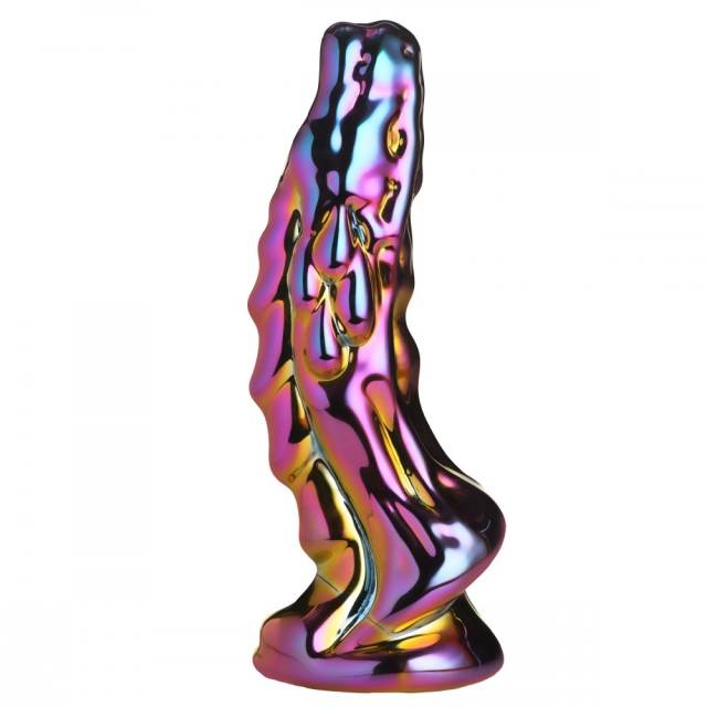 6.30'' Multicolor Iridescent Textured Glass Dildo