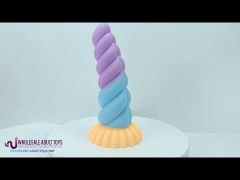 Customizable 8.27'' Multicolor Twisted Silicone Dildo
