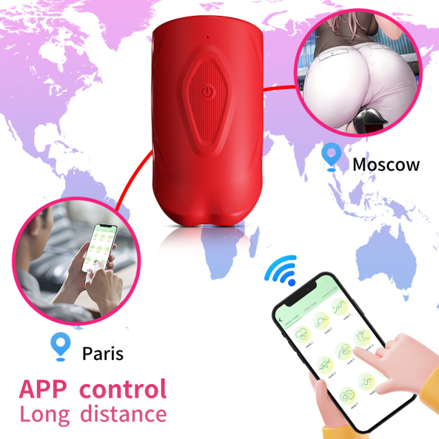 3.94 Inch Red 9-Speed Waterproof Rechargeable Silicone Tongue Male Masturbator