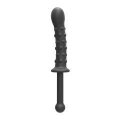 9.46'' Black Medical-Grade Silicone Double-Ended Anal Plug – Textured Shaft with Raised Dots