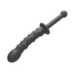 9.46'' Black Medical-Grade Silicone Double-Ended Anal Plug – Textured Shaft with Raised Dots