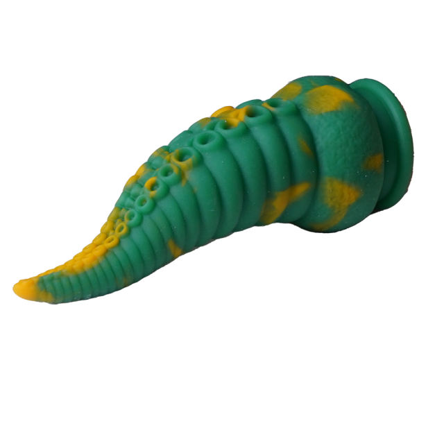 8.12'' Green + Yellow Medical‑Grade Silicone Fantasy Tentacle Dildo