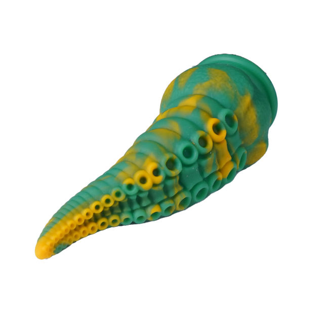 8.12'' Green + Yellow Medical‑Grade Silicone Fantasy Tentacle Dildo